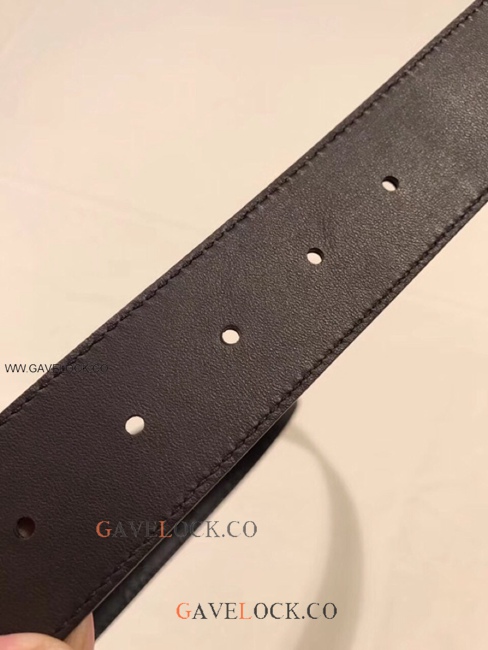 Gucci Double Sided Leather Belt Monogram Steel GG Buckle